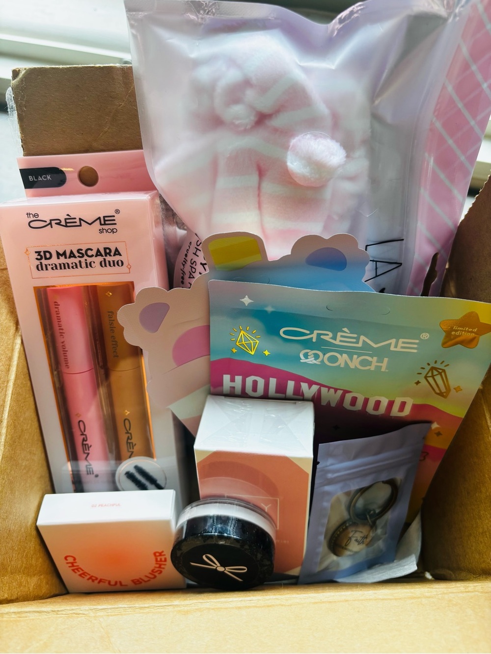 The Creme Shop + more beauty bundle headband, mascara, setting powder, masks